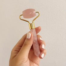 Load image into Gallery viewer, Mei Apothecary Mini Rose Quartz Facial Roller Beauty Tool